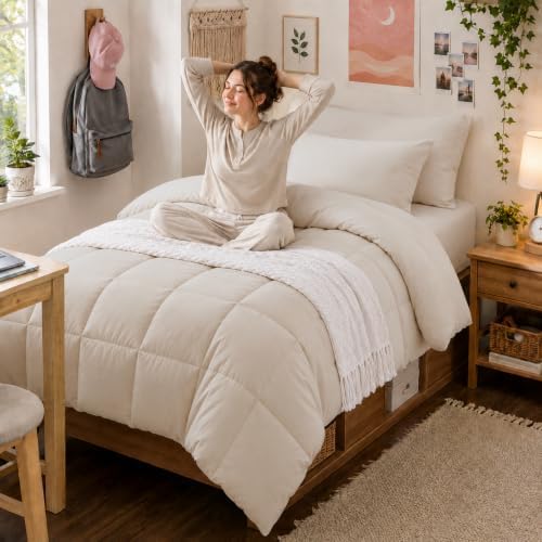 Anluoer Twin Comforter Set, 5 Piece Bed in a Bag Twin Bedding Sets