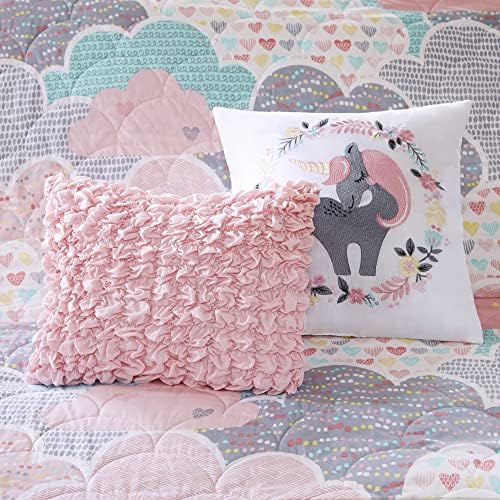 Intelligent Design Kids Cotton Playful Pink Queen Quilt Set, 5pc