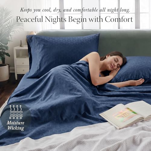 Threadmill 400 Thread Count Egyptian Cotton King Sheet Set, Jacquard Damask