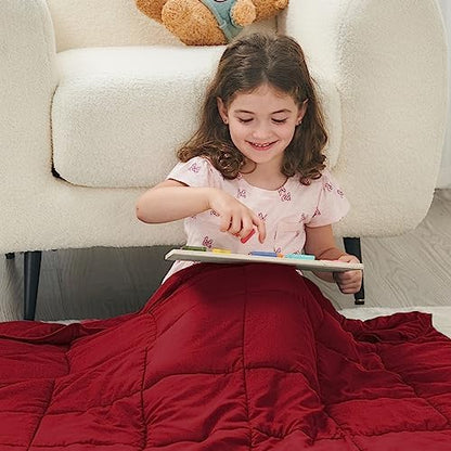 yescool Weighted Throw Blanket 7lbs, 41" x 60", Red