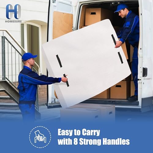HOMESURE Mattress Bags for Moving and Storage with 8 Handles - Mattress Cover for Moving - Heavy Duty, Strong Zipper Closure, Moving Supplies & Moving Bag - Semi-Transparent, Twin