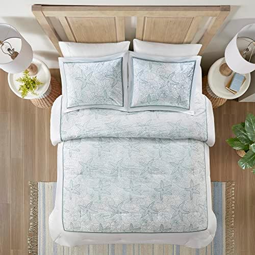 Harbor House 4-Piece Maya Bay Cotton Embroidered Oversized Comforter Set, Cal King, White
