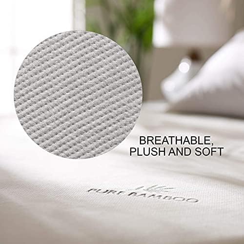 California King Mattress Protector by PURE BAMBOO, Waterproof - Viscose Derived from Bamboo, Breathable, Noiseless Mattress Cover Protects Against Moisture, Spills, Stains (California King)