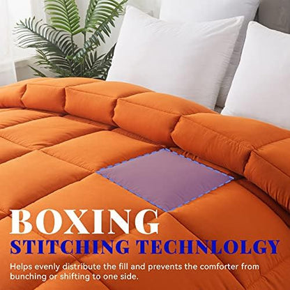 Down Alternative Comforter Burnt Orange King - All Season Duvet Insert