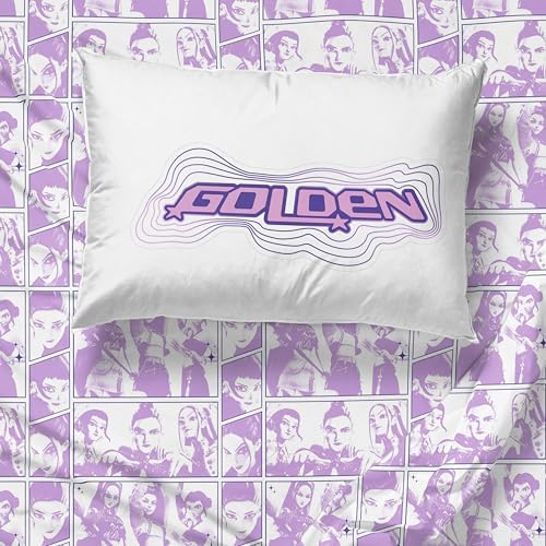 Jay Franco Kpop Demon Hunters Kids 3 Piece Twin Sheet Set, White
