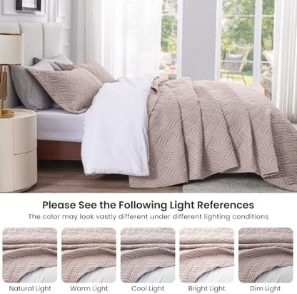 Love's cabin Full Quilt Set, Lightweight Bedspread Comforter, Burlwood