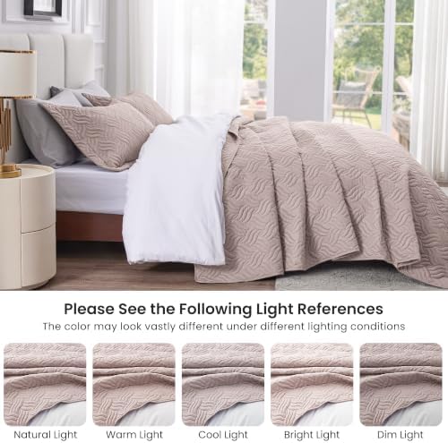 Love's cabin King Size Quilt Set, Soft Bedspread Comforter, Burlwood