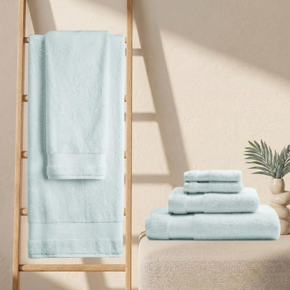 BIOWEAVES 100% Organic Cotton 700 GSM Plush Washcloths 13" x 13" GOTS Certified - Seafoam, Pack of 12
