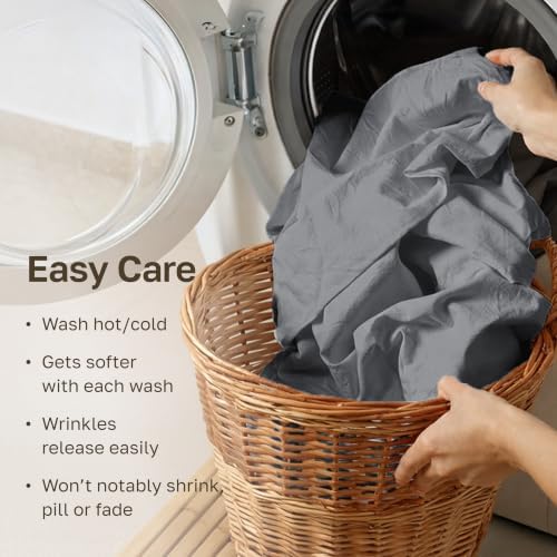 California Design Den 100% Organic Cotton Cal King Sheet Set, Slate Grey