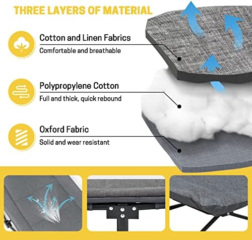 ATORPOK Folding Camping Cot for Adults with Cushion and Pillow