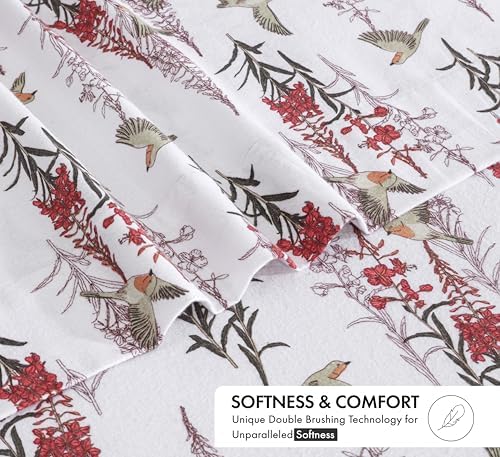 RUVANTI Flannel Sheets Set, Full Size, Garden Song