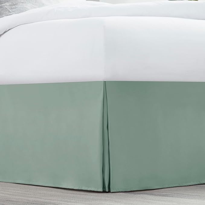 Nestl Sage Green Twin XL Bed Skirt - Twin XL Size Bed Skirt 14 Inch Drop - Brushed Microfiber Bed Skirts - Hotel Quality Pleated Bed Skirt - Shrinkage & Fade Resistant