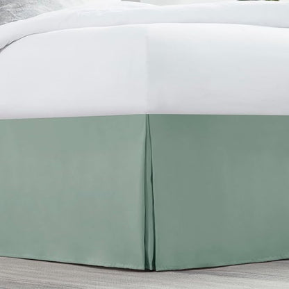Nestl Sage Green Bed Skirt King Size - King Bed Skirt 14 Inch Drop - Brushed Microfiber Bed Skirts - Hotel Quality Pleated Bed Skirt - Shrinkage & Fade Resistant