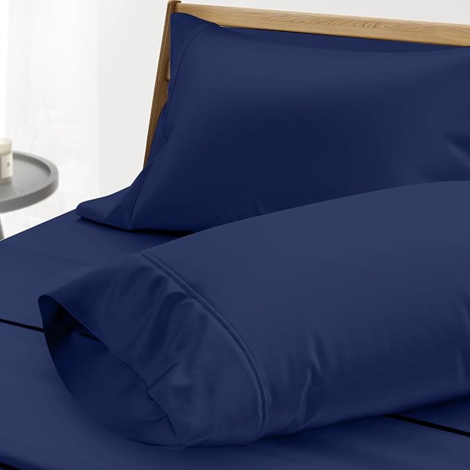 Thread Spread 100% Egyptian Cotton King Size Pillow Cases Set of 2 - Luxury 1000 Series Paradise Collection Pillow Cases King Size (Navy Blue), Soft Cooling Hotel Egyptian Cotton Pillowcases