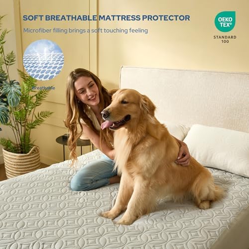 2 Pack Waterproof Mattress Protector Twin Size, Deep Pocket Fit, Washable