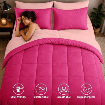 Anluoer Full Size Comforter Sets, 7 Piece Bed in a Bag Full Bedding Sets