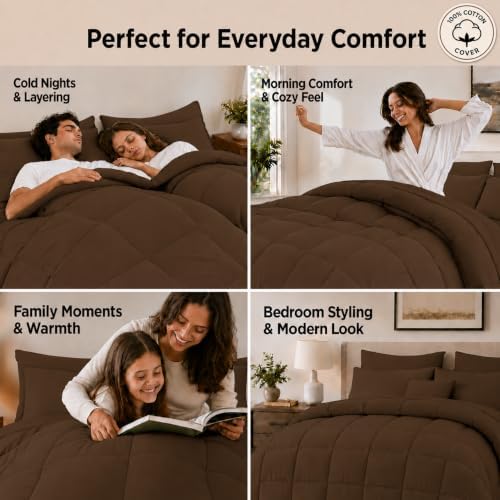 Anluoer Queen Comforter Set 7 Piece, Soft Bed in a Bag Queen Bedding Sets