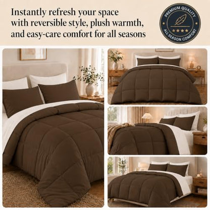 Anluoer Queen Comforter Set 7 Piece, Soft Bed in a Bag Queen Bedding Sets