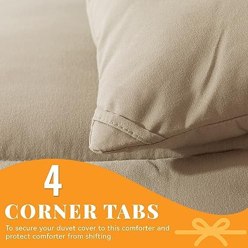 Down Alternative Comforter Beige Queen Size - All Season Duvet Insert
