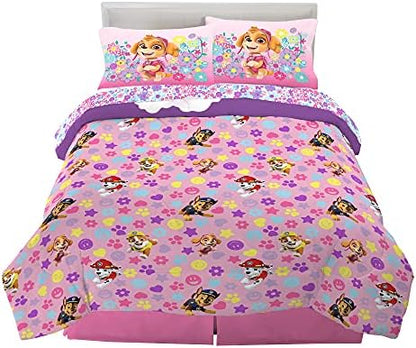 Franco Kids Bedding Super Soft Comforter and Sheet Set, 5 Piece Full Size, Paw Patrol Girls