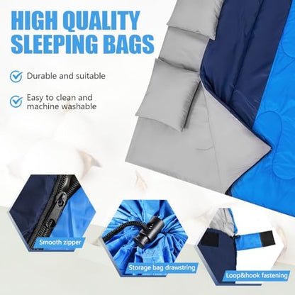Camping Sleeping Bags for Adults Kids Waterproof Lightweight Sleeping Bag for Cold Weather or Warm Backpacking Hiking Mountaineering Indoor Outdoor Use