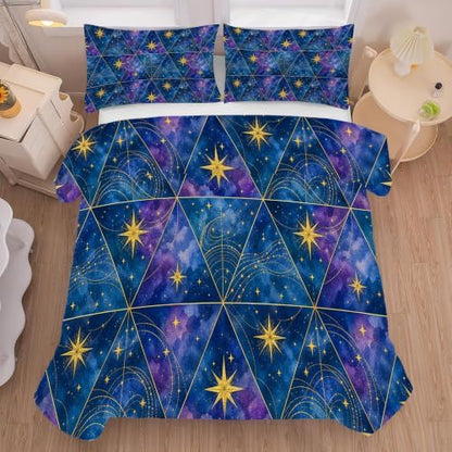 Celestial Comforter Set Twin, Geometric Bedding for Teens Girls