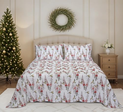 RUVANTI Flannel Sheets Set, Twin Size, Garden Song