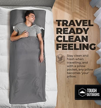 Sleeping Bag Liner - Adult Sleep Sack & Travel Sheets for Hotel - Travel Sleep Sack, Camping Sleeping Bag Liners for Cold Weather