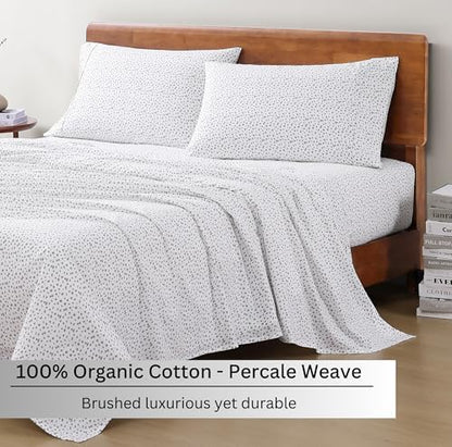 LANE LINEN Twin XL Sheet Set 100% Organic Cotton Soft 3pc - Haze Grey