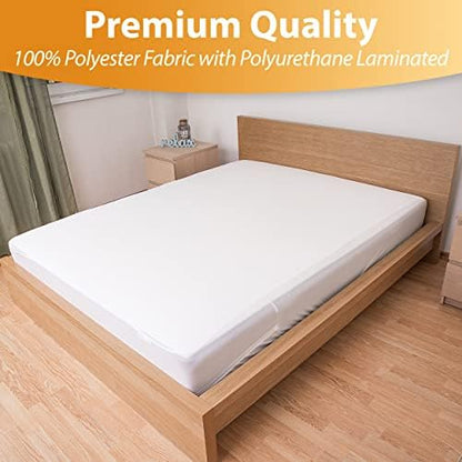 Waterproof Mattress Protector Twin Size - 6-Sided Zippered Mattress Encasement, Breathable Fabric Cover, Machine Washable, Fits Twin Mattress 39 x 75 Inches, Up to 16" Deep