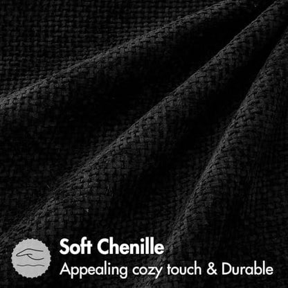 MIULEE Decorative Couch Throw Pillow Covers 16x16 Inch Black 2 Pack