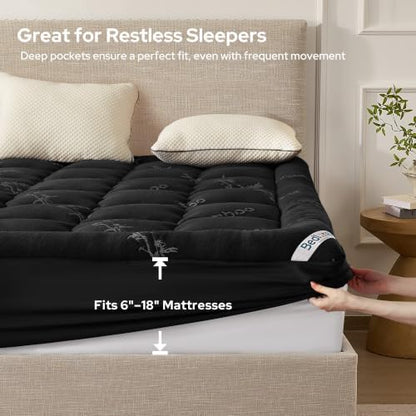 BEDLORE California King Mattress Topper, Thick Soft Pillow Top Bed Topper