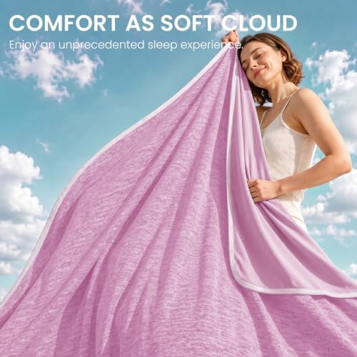 TOPCEE Cooling Blanket(60"x90"Twin Size)for Night Sweats Absorbs Heat to Keep Adults, Children Cool on Warm Nights, Q-Max 0.5 Cooling blankets for Hot Sleepers, Ultra-Cool Lightweight Blanket for Bed