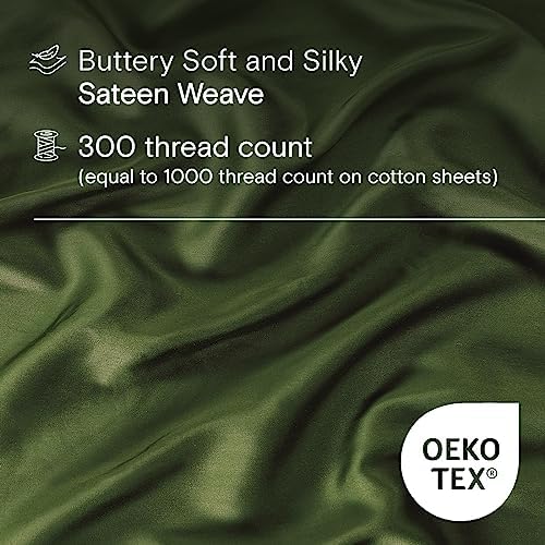 Sijo AiryWeight Tencel Sheet Set, 100% Lyocell Derived from Eucalyptus, Buttery Soft, Architectural Digest Best Cooling Sheets Winner - 3pc - 2 Pillowcases 1 Fitted (Forest, Full)