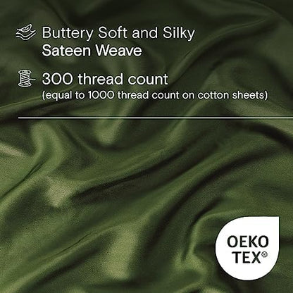 Sijo AiryWeight Tencel Sheet Set, 100% Lyocell Derived from Eucalyptus, Buttery Soft, Architectural Digest Best Cooling Sheets Winner - 3pc - 2 Pillowcases 1 Fitted (Forest, Full)