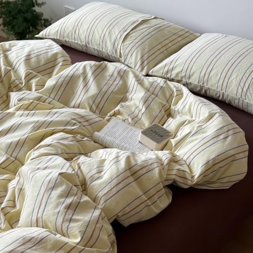 LifeTB Vintage Striped Duvet Cover Twin XL 3 Piece Striped Bedding Set
