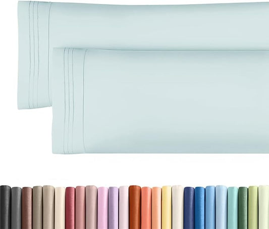 Body Pillowcases Set of 2-20x54 Long Body Pillow Case - Soft Body Pillow Cover for Sleeping & Side Sleepers - Comfy, Wrinkle & Fade Free - Machine Washable w/Envelope Enclosure Sky Blue