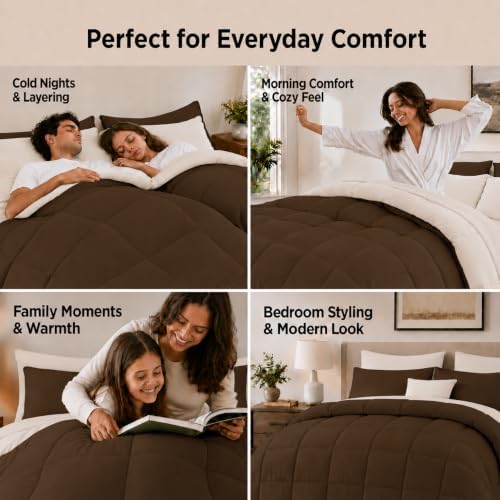 Anluoer Queen Comforter Set 7 Piece, Soft Bed in a Bag Queen Bedding Sets