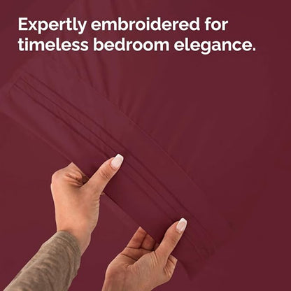 Queen Pillow Cases Set of 10 - Ultra Soft Hotel Quality Pillowcase Covers - Comfy, Cozy & Wrinkle Free - Shrink, Stain and Fade Resistant - Machine Washable Pillow Protectors - 10 Pcs Set - Burgundy