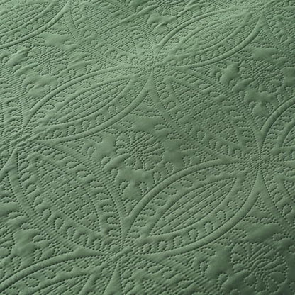 akkialla 118"x106" Olive Green California King Quilt Set, Oversized Floor-Length Bedspread, Modern Coin Pattern Microfiber Coverlet, 3-Piece All Season Bedding with 2 Pillow Shams