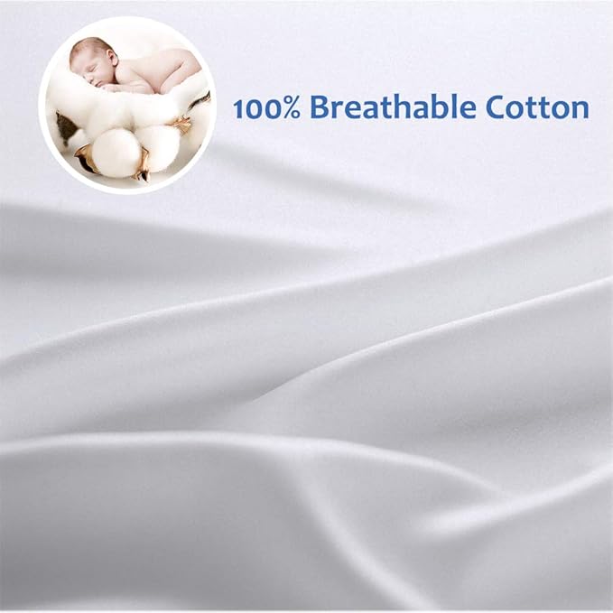 Precoco Pillow Cases Standard Size Set of 2 | 100% Cotton White Pillowcases Standard with 600 Threads | Stable Pillow Covers with Zipper Hidden for Hotel Quality, 20x26
