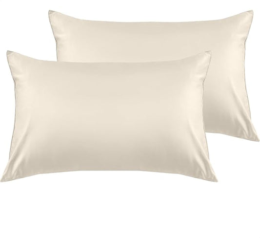 Warmstar Cotton Pillow Cases Queen Size Set of 2, 600 Thread Count Pillowcases 20x30 Inches, Soft Long Staple Cotton Pillowcases Breathable with Envelope Closure,Ivory White