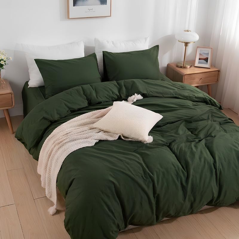 NEXHOME PRO Duvet Cover California King Size, 3 Pieces Cotton Bedding Set