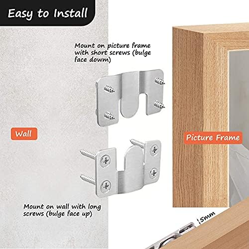 Flush Mount Bracket, Headboard Wall Mounting Brackets-56 x 30mm Interlocking Hanging Bracket, Mounting Hardware for Picture Hanging and Sectional Couch Connectors (4 Pairs)