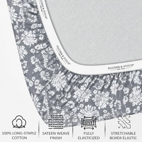 Feather & Stitch 100% Cotton Sateen 500 TC Full Size Bed Sheet Set