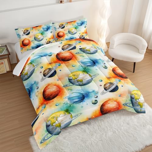 Universe Series Queen Size Comforter for Boys with 2 Pillowcases.