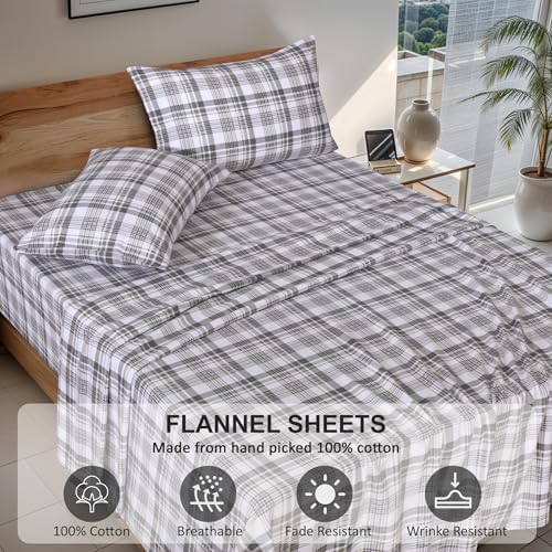 RUVANTI Flannel Sheets Set Twin XL Size,Modest