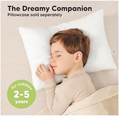 KeaBabies 2pk Toddler Pillows 2 Year Old to 5,14x20 Kids Pillow(Soft White)