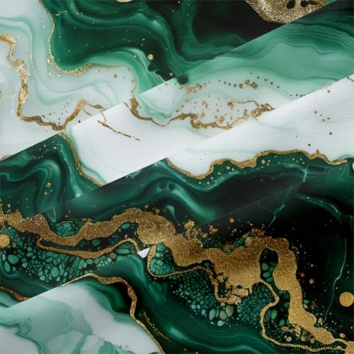 CCoutueChen Green Marble Comforter Set King Gold Marbling Texture Bedding