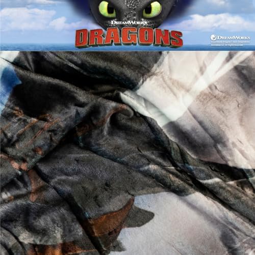 How to Train Your Dragon Toothless Kids Bedding Super Soft Plush Cozy Throw, 46 in x 60 in, (Officially Licensed Product) By Franco